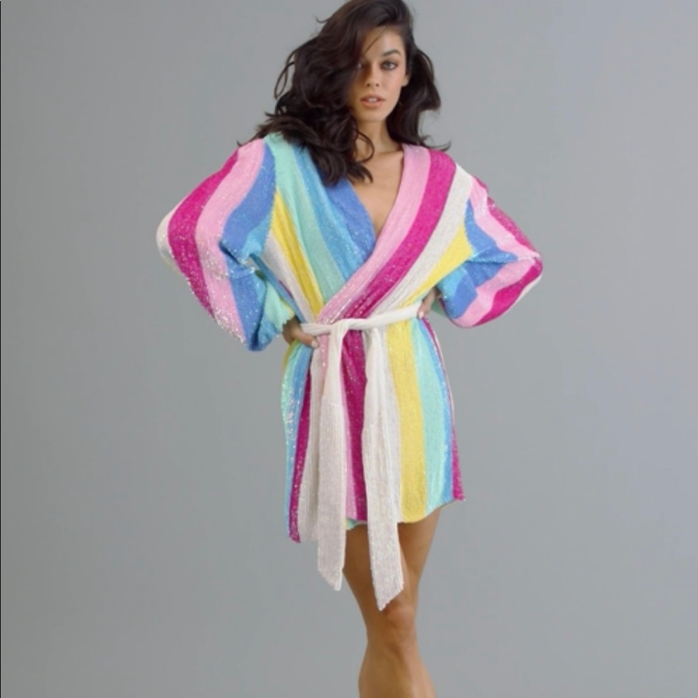 RETROFÊTE Gabrielle Robe UNICORN STRIPE - Picture 12 of 16